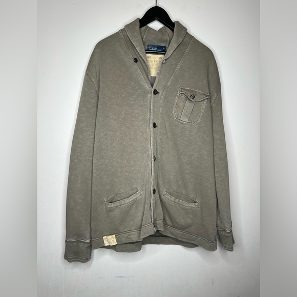 Polo Ralph Lauren Military Utility Shawl Cardigan Sportsman Size L - Picture 1 of 9